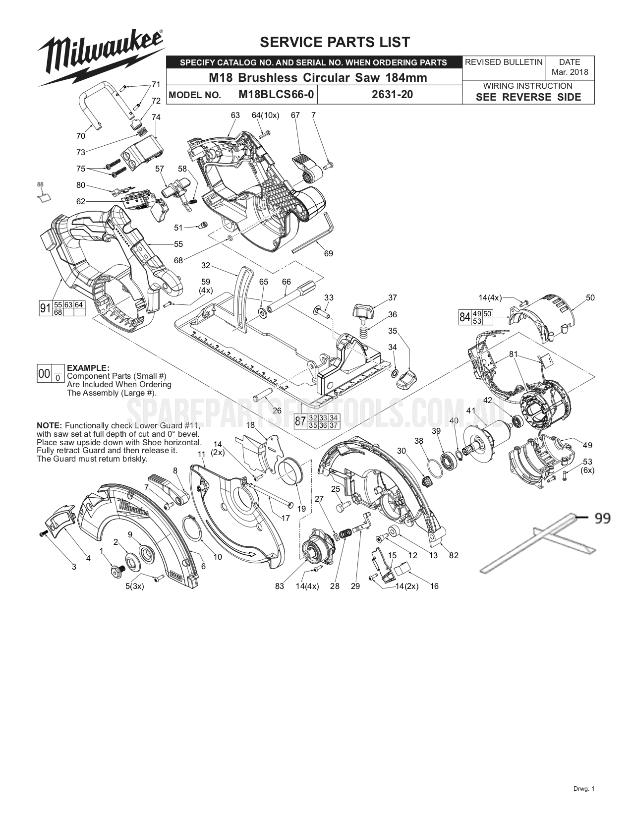 Milwaukee M18BLCS66 Spare Parts
