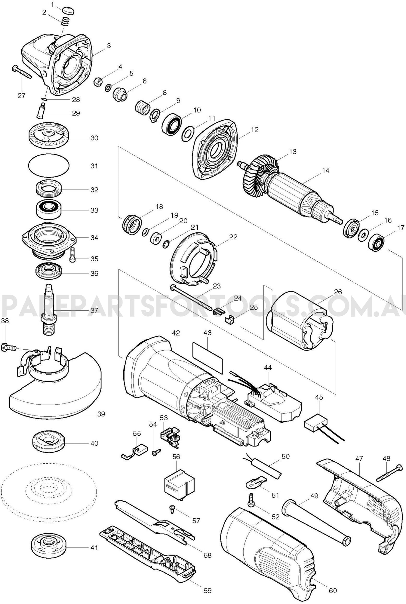 Makita 9565PC Spare Parts