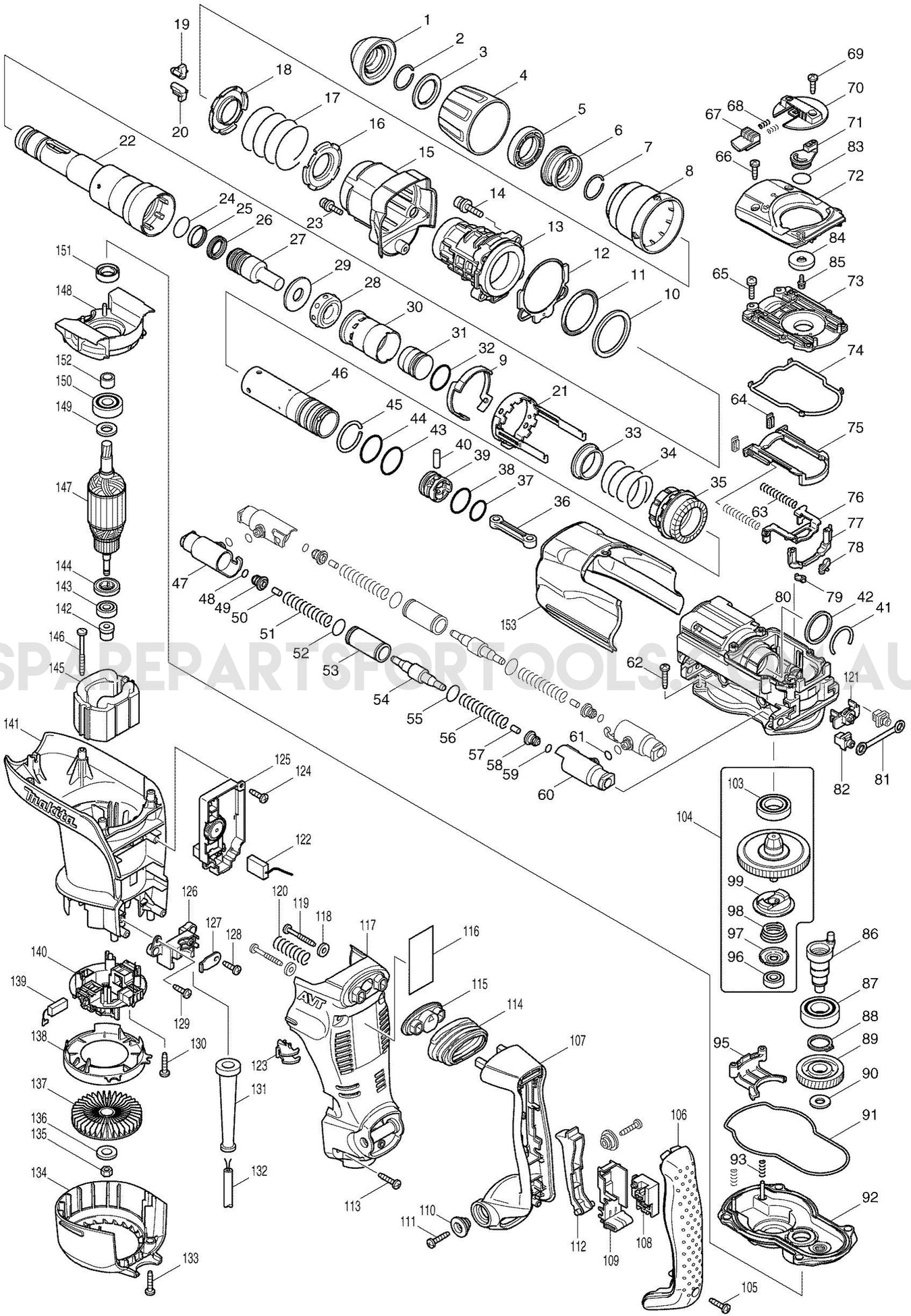 Makita HR4011C Spare Parts