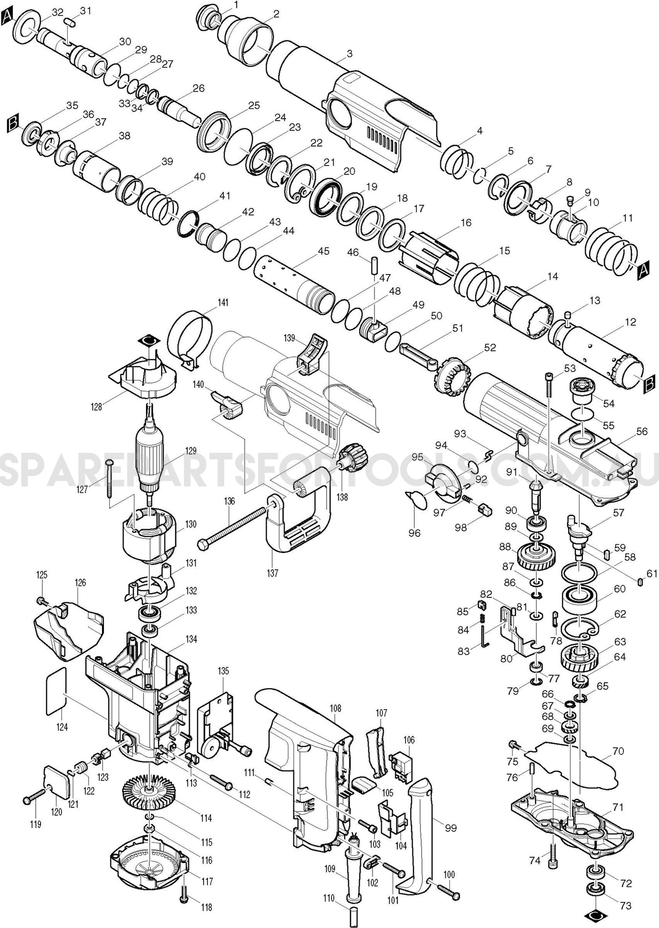 Makita HR5001C Spare Parts