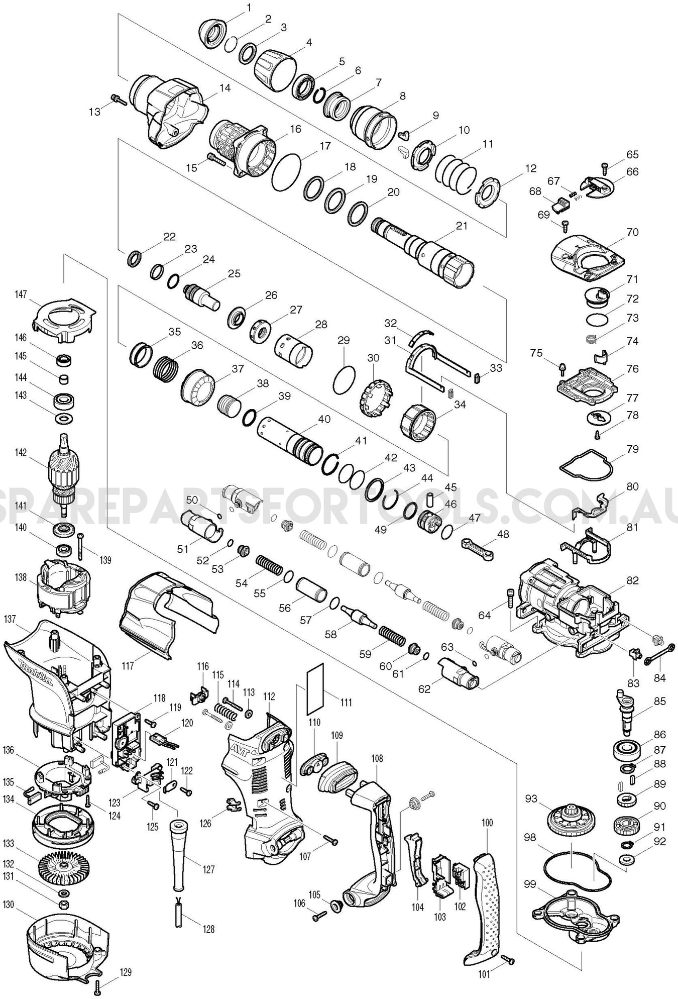 Makita HR4511C Spare Parts