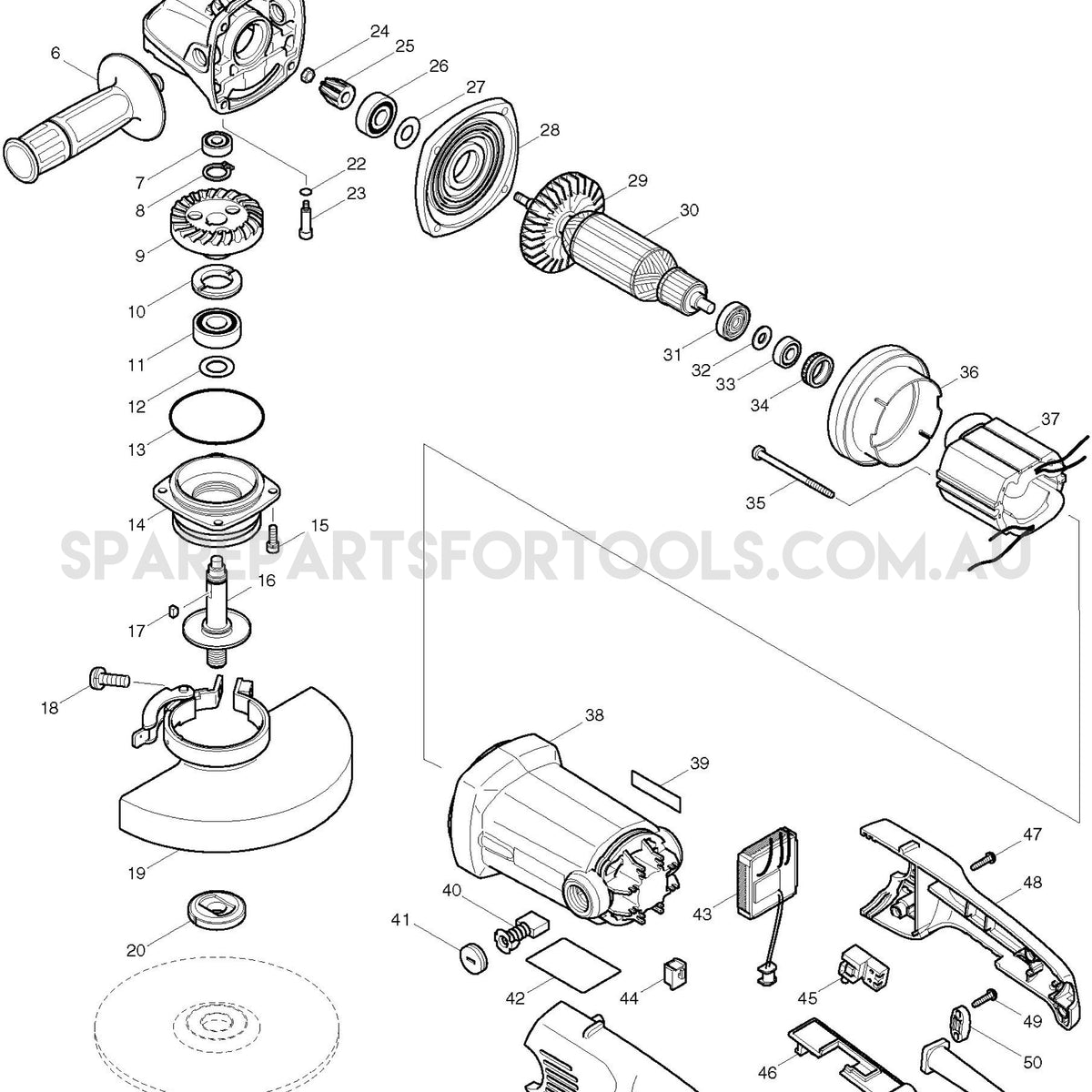 Makita grinder deals parts