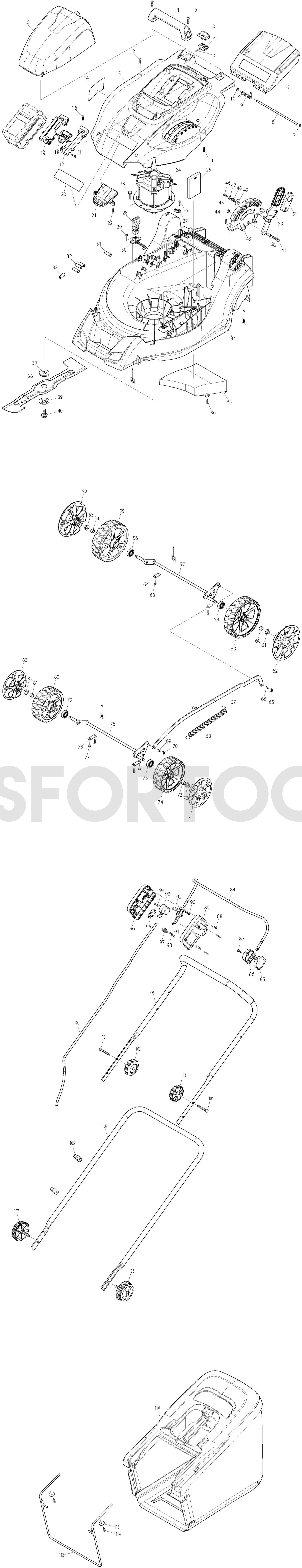 Makita LM430DZ Spare Parts