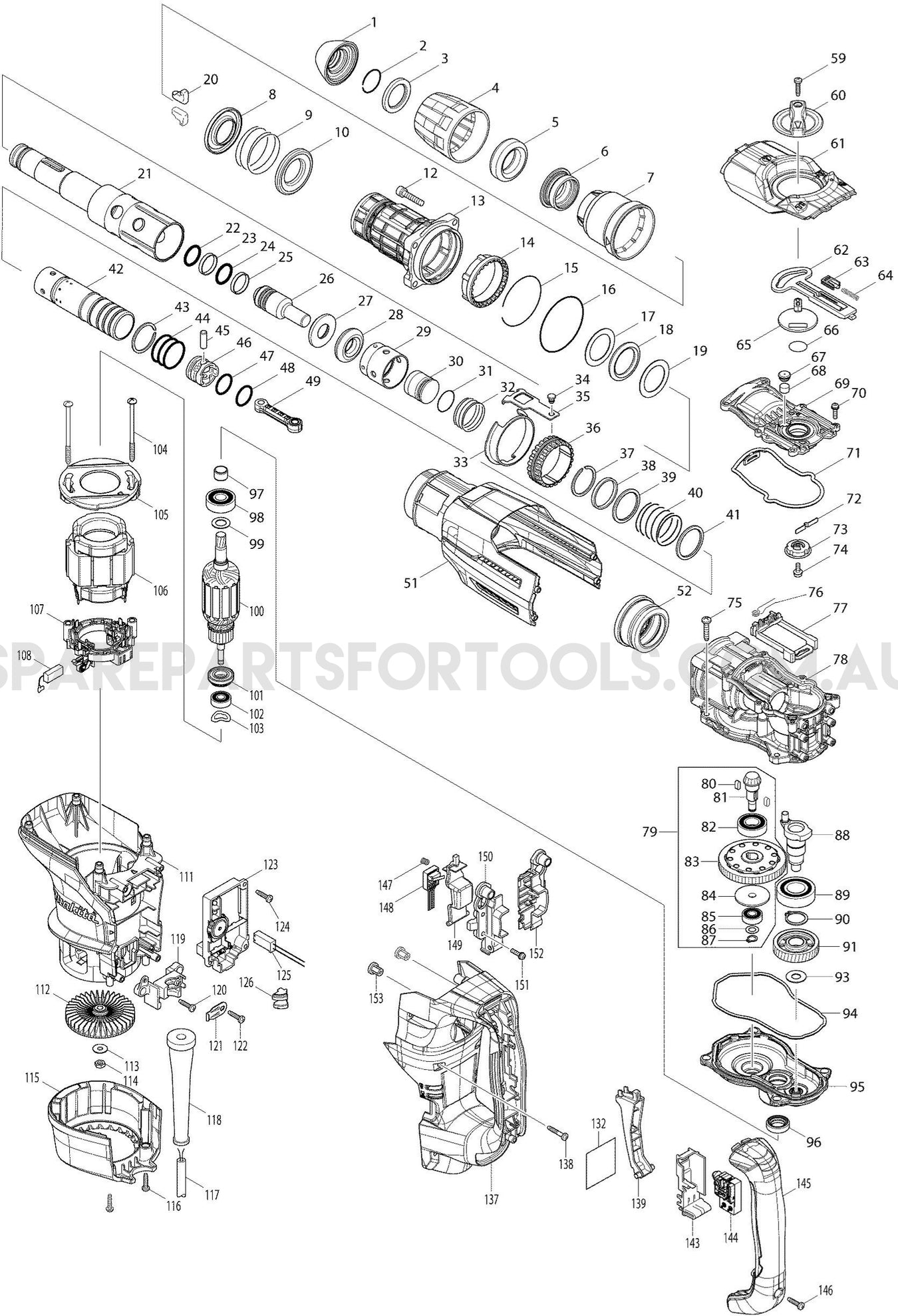 Makita HR4003C Spare Parts