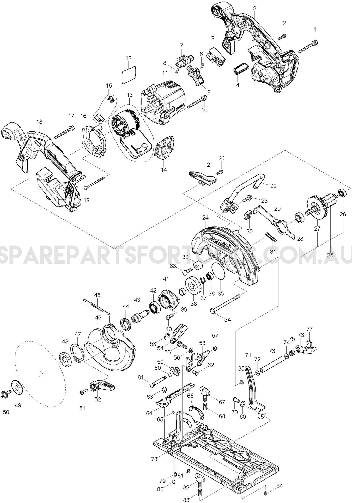 Makita DHS680Z Spare Parts