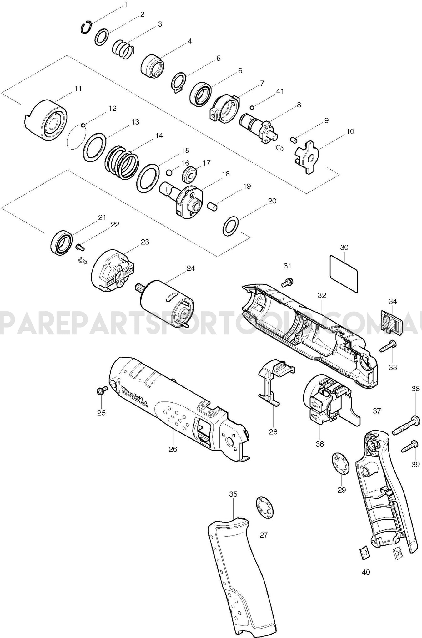 Makita TD020D Spare Parts