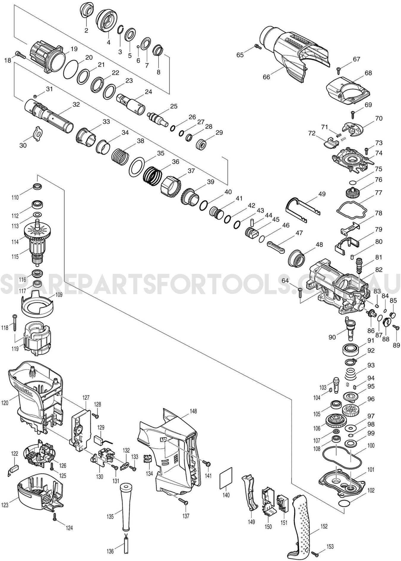 Makita HR3200C Spare Parts