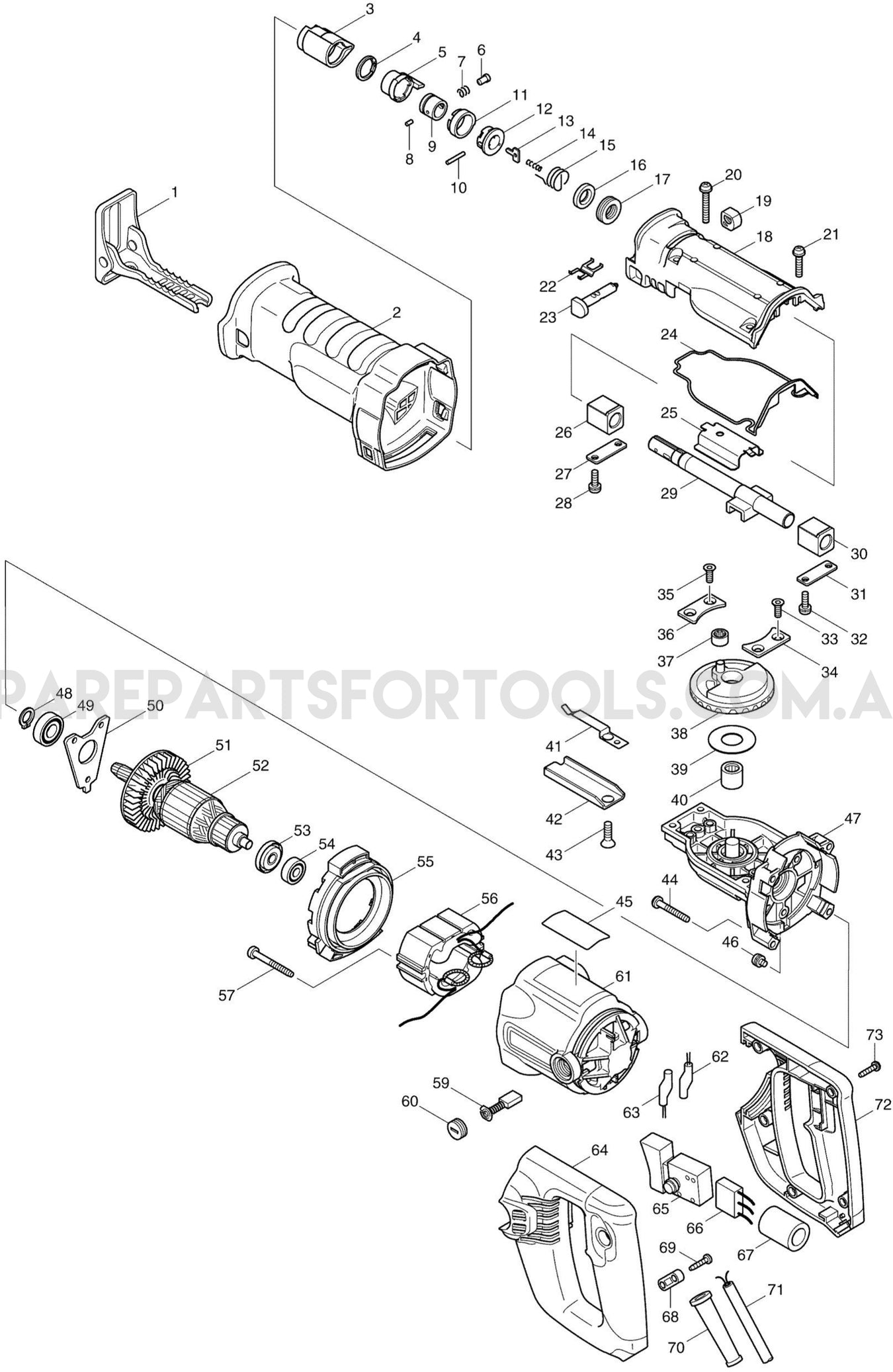 Makita JR3050T Spare Parts