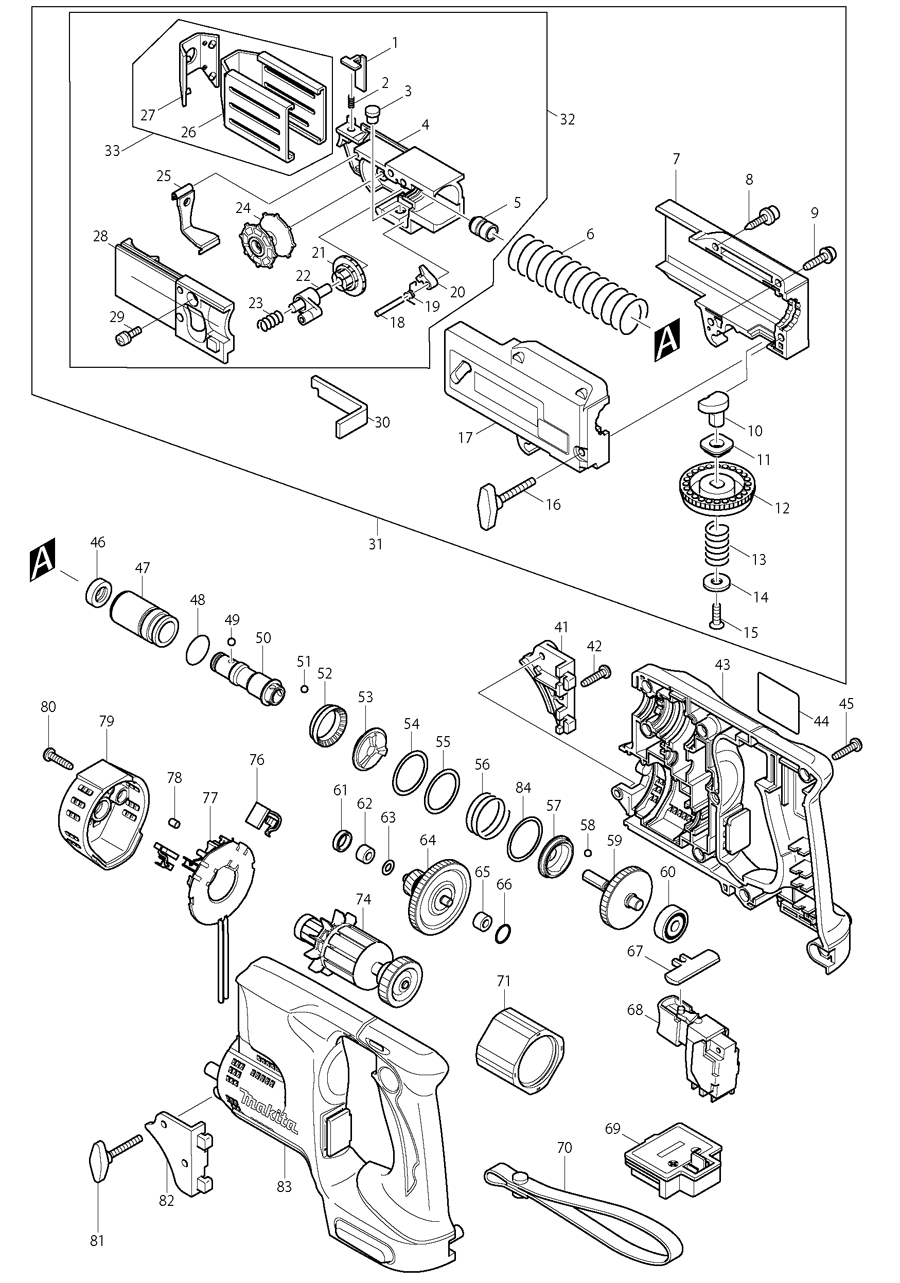 Makita BFR440X Spare Parts