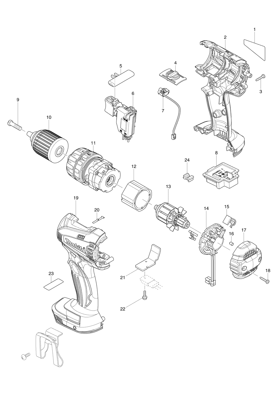 Makita BHP456 Spare Parts