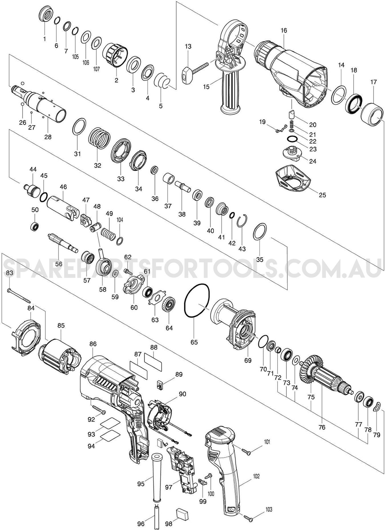 Makita M8700G Spare Parts
