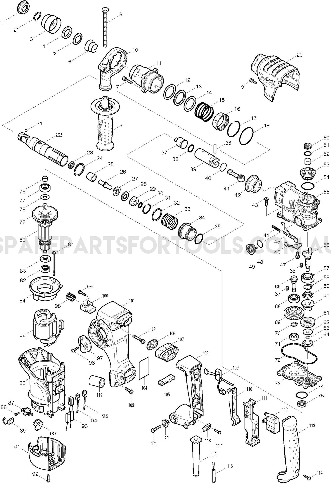 Makita HR2811F Spare Parts