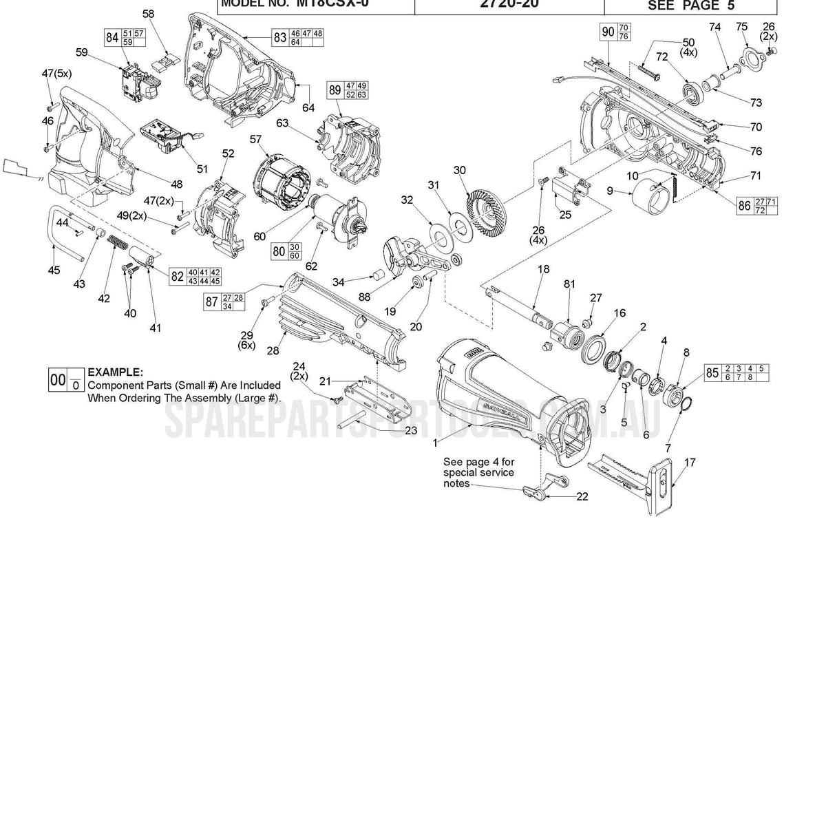 Milwaukee M18CSX Spare Parts