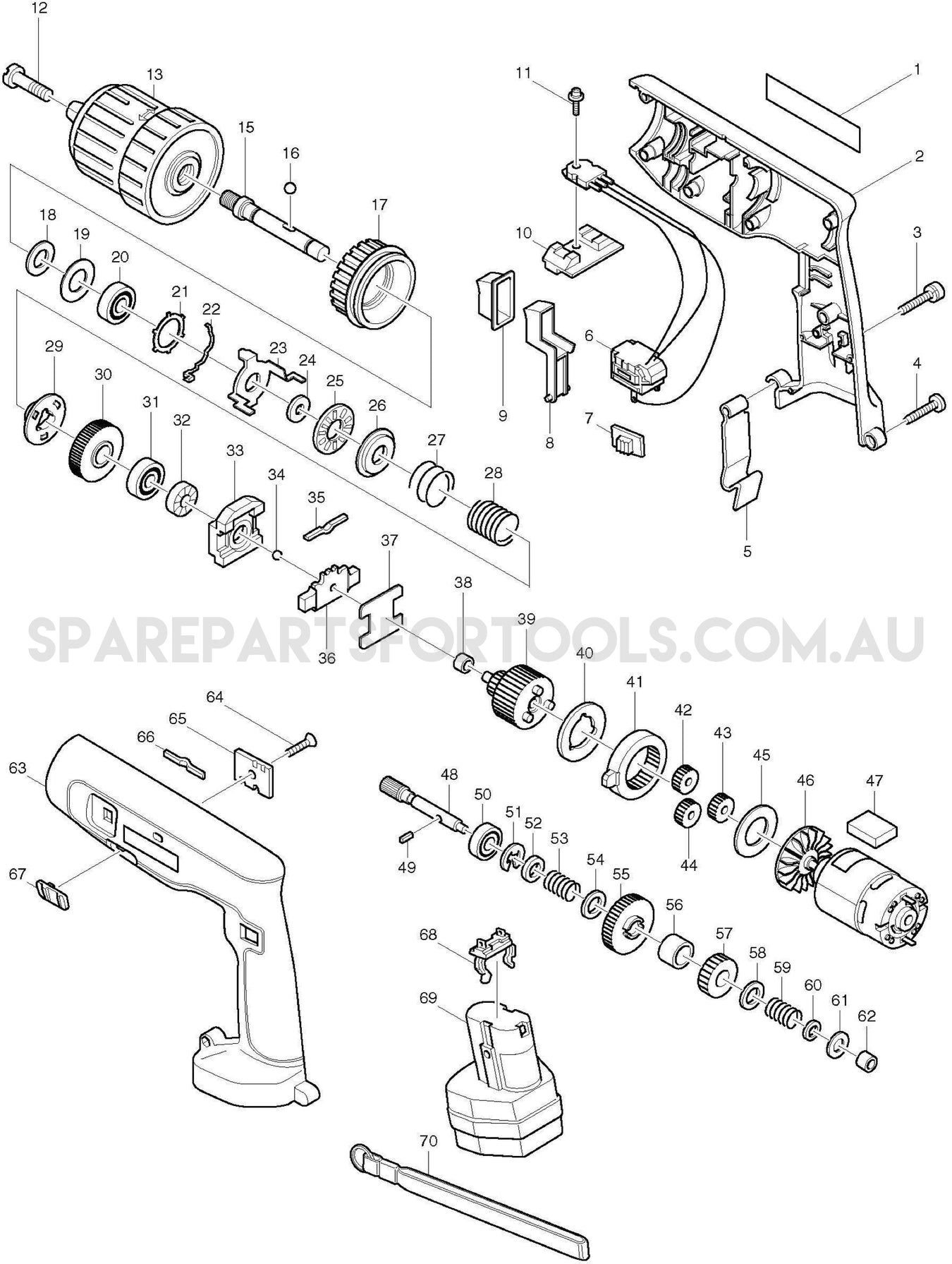 Makita 8412D Spare Parts