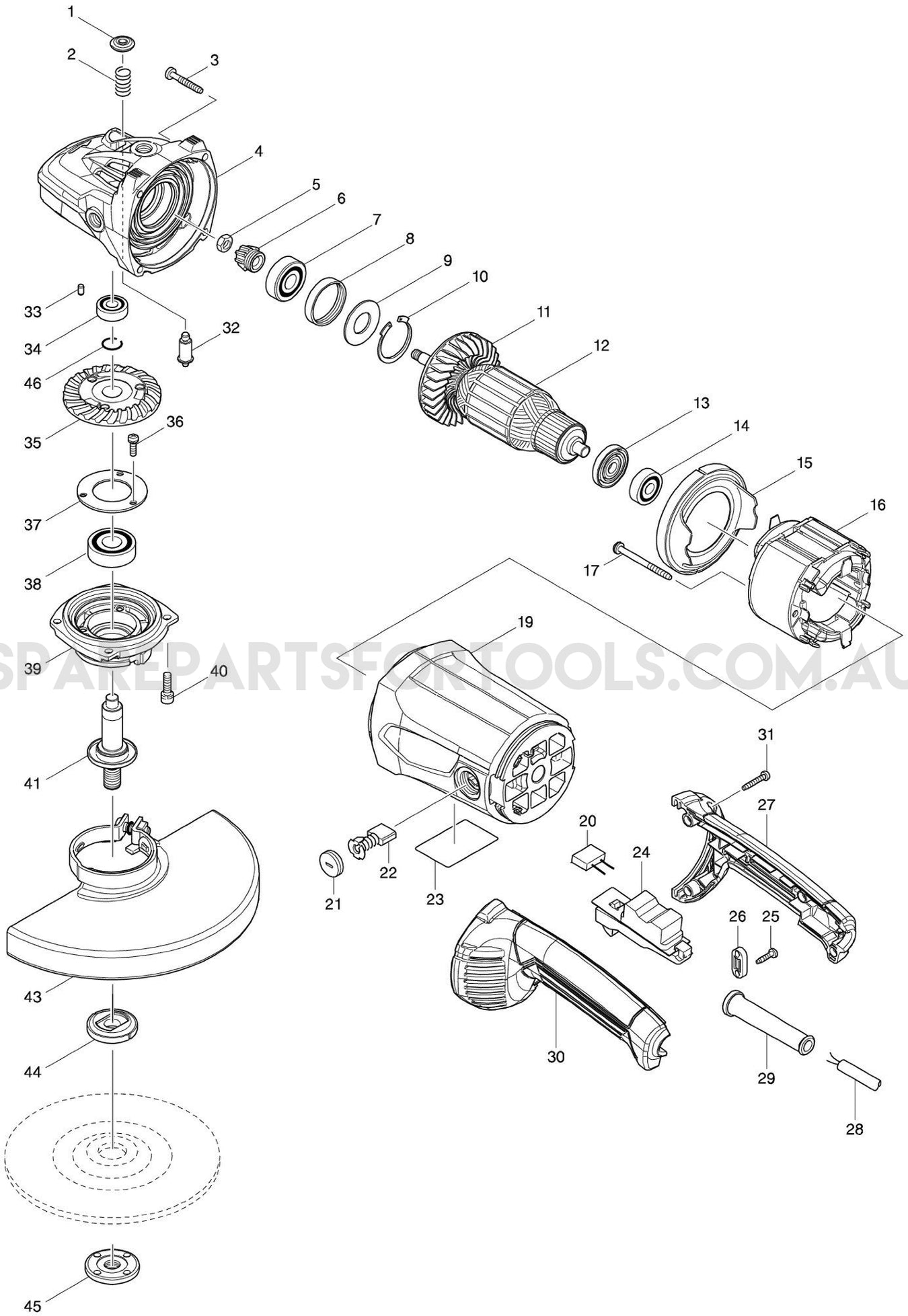 Makita M9001G Spare Parts