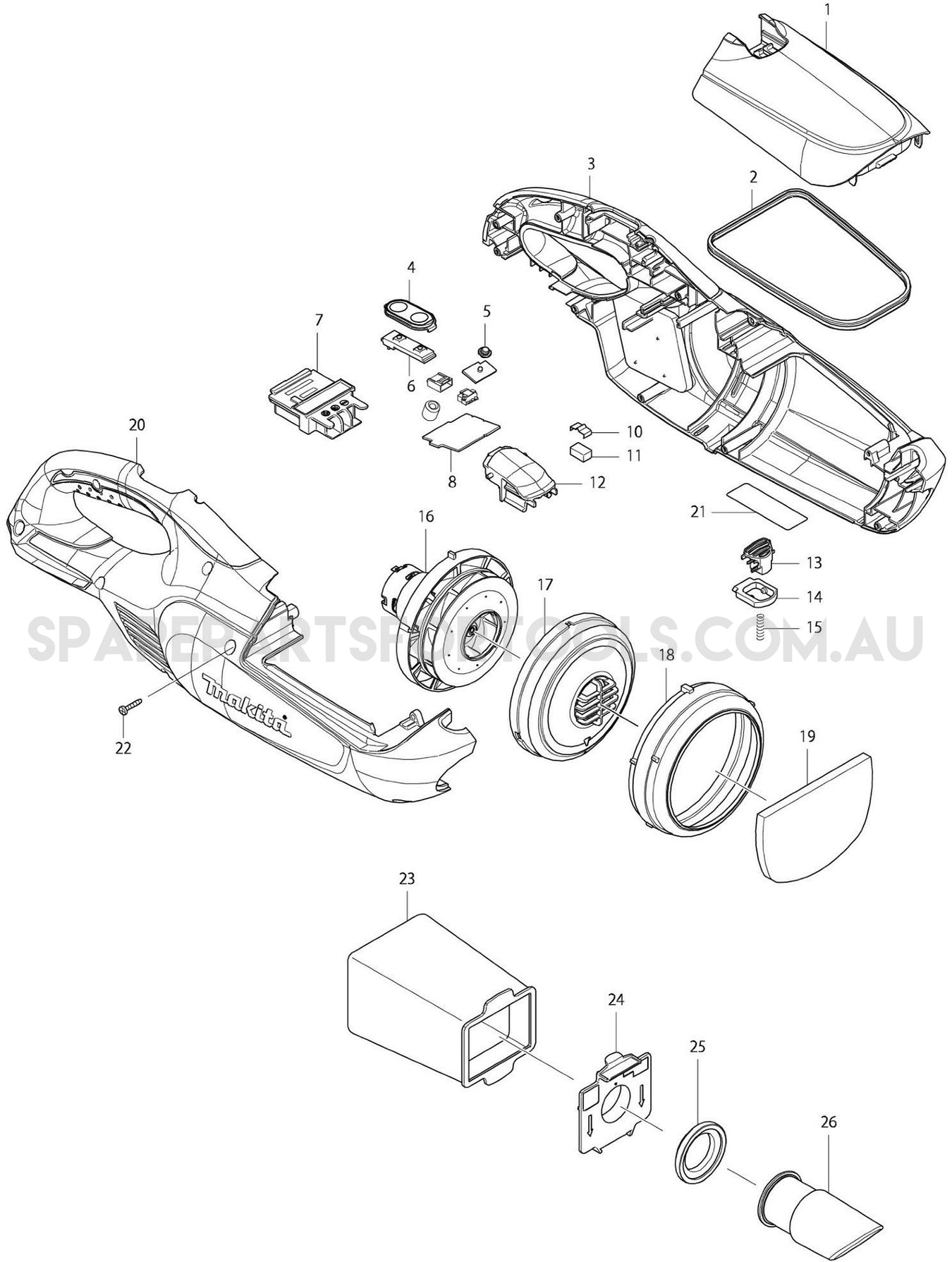 Makita DCL182Z Spare Parts