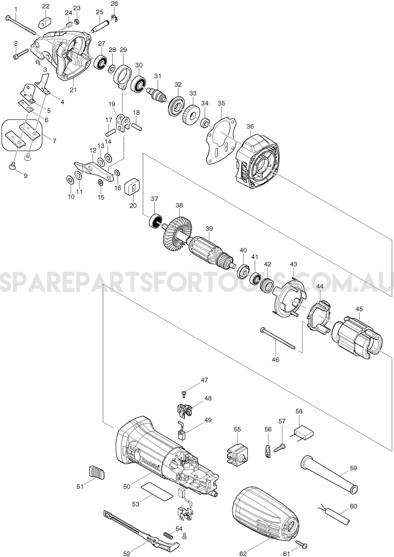 Makita JS1601 Spare Parts