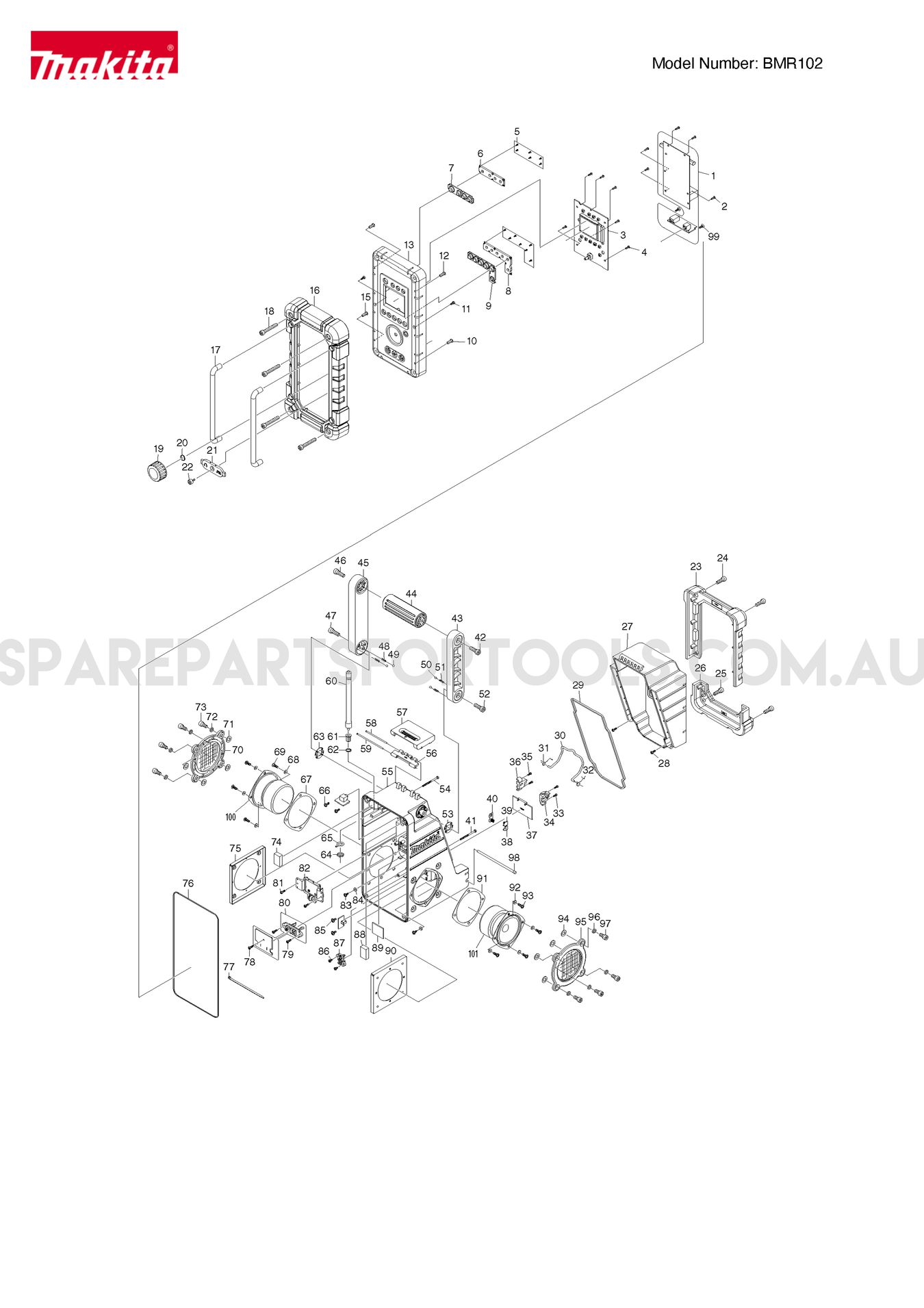 Makita BMR102 Spare Parts