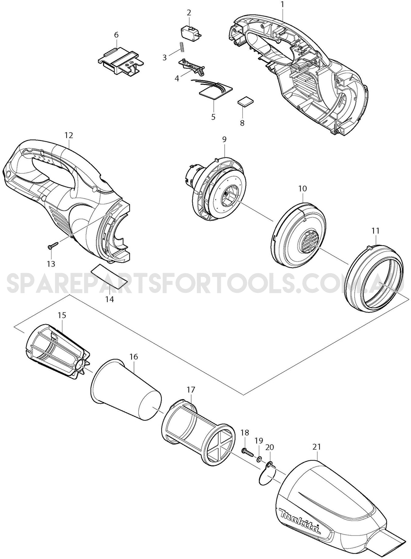 Makita DCL180Z Spare Parts