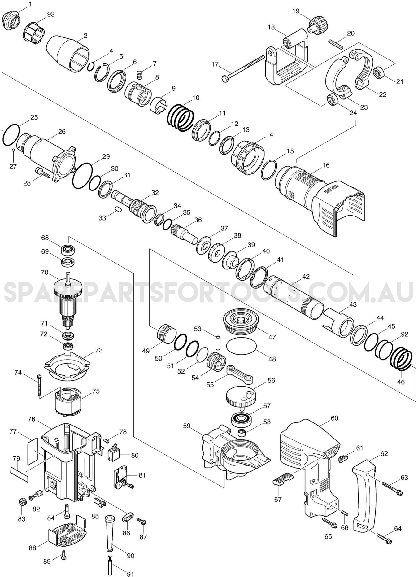 Makita HM1202C Spare Parts