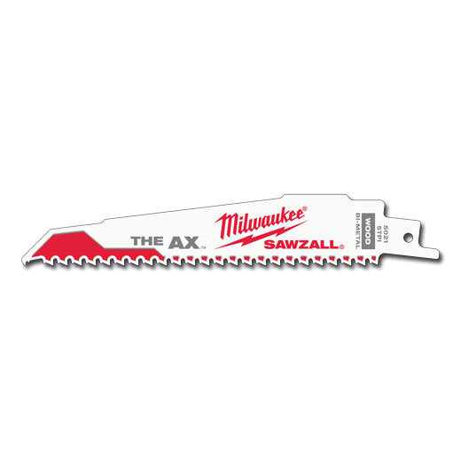 Milwaukee Wood Recip Blade The Ax 150mm 5tpi 25 Pack Sawzall Blade 48008021