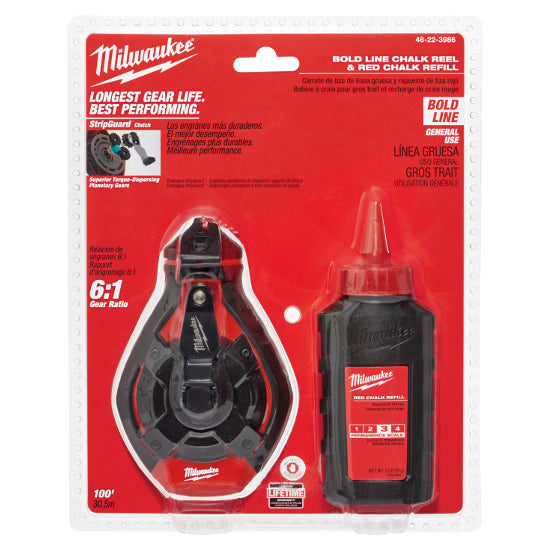 Milwaukee 30m Bold Line Kit with Red Chalk 48223986