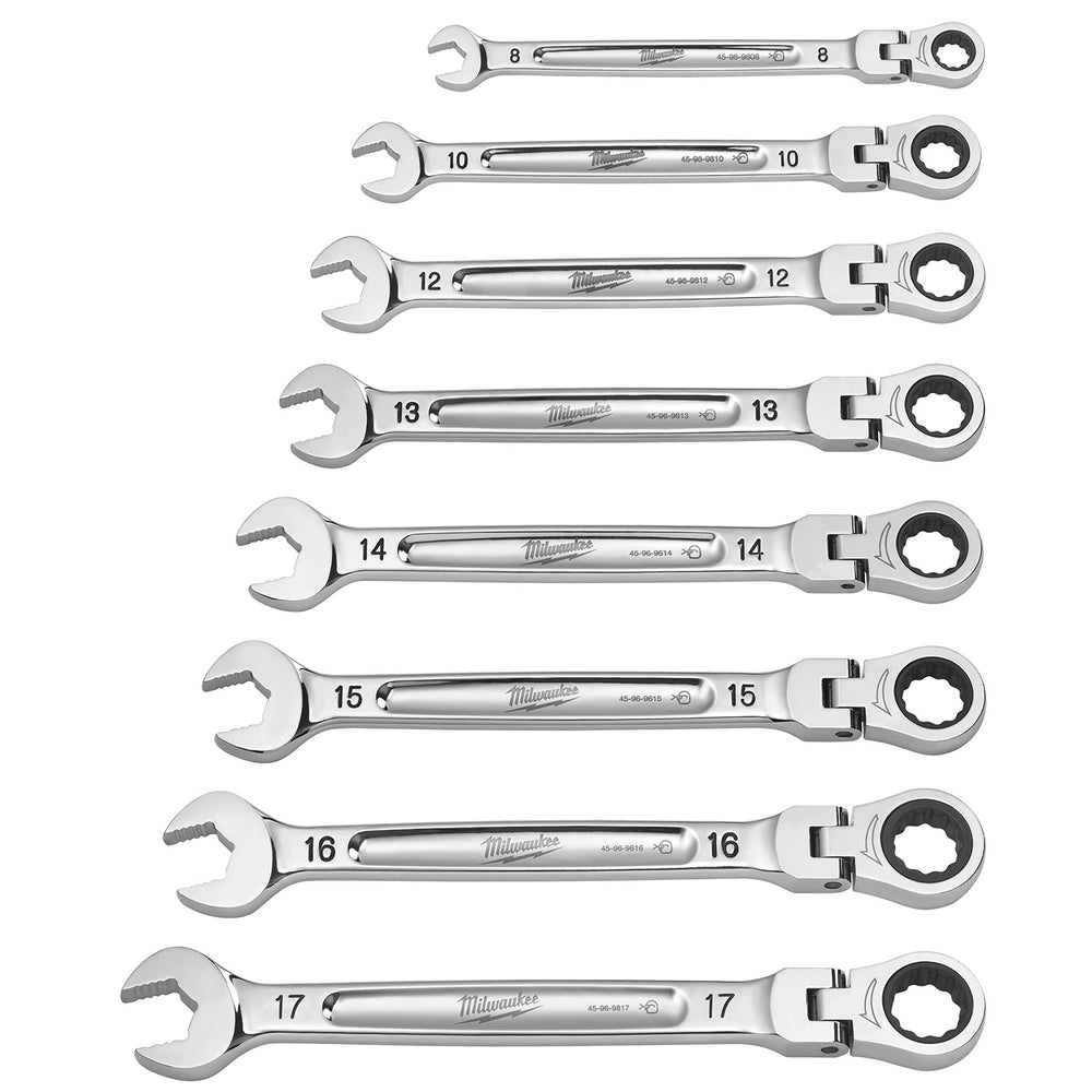 Milwaukee 7pc Flex Head Metric Ratcheting Combination Wrench Set 48229529
