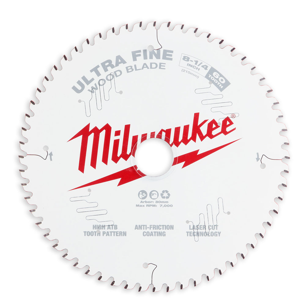 Milwaukee 210mm (8 1/4") Ultra Fine 60T Circular Saw Blade 48408824