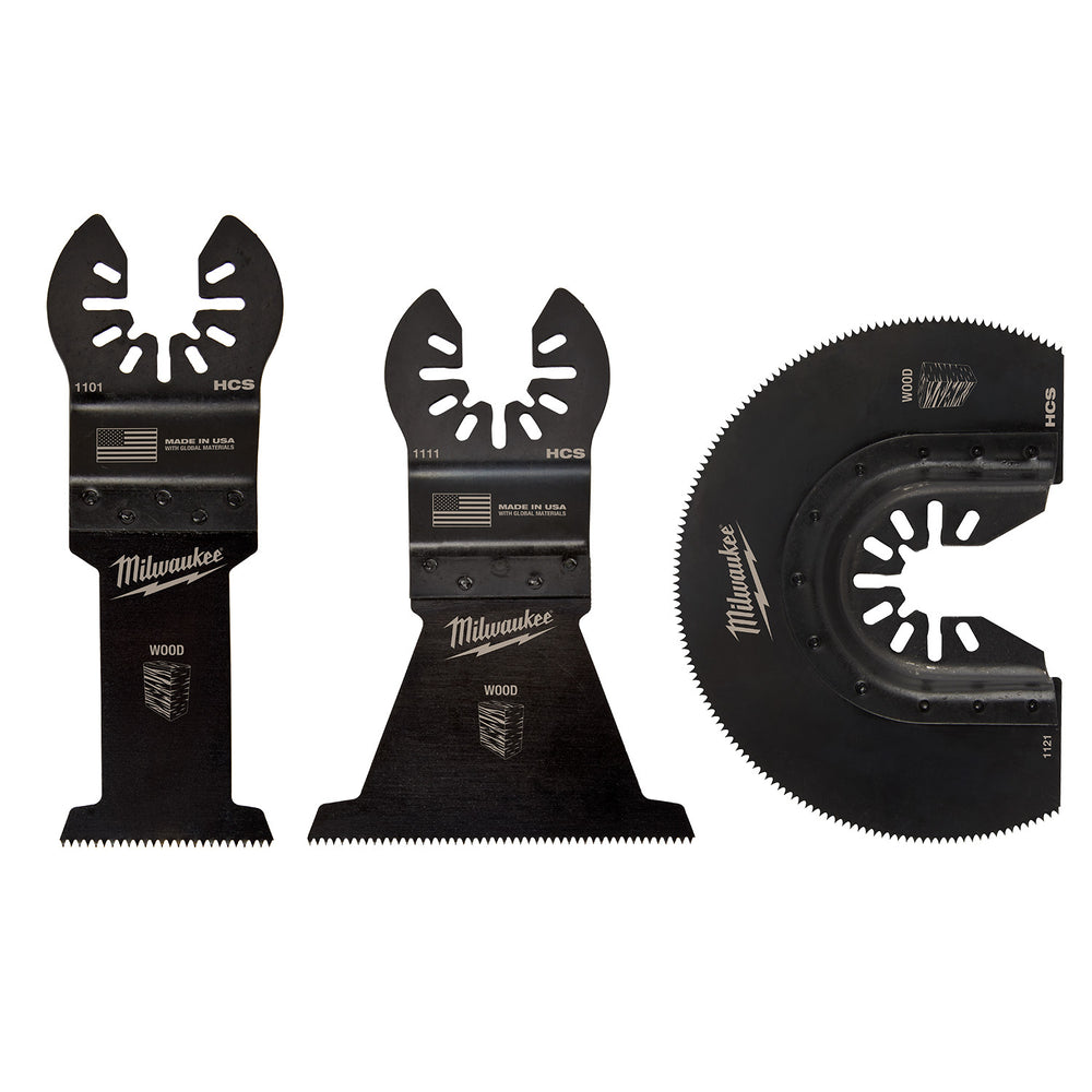 Milwaukee Open-Lok 3 Piece Wood Multi-Tool Blade Variety Pack 49109004