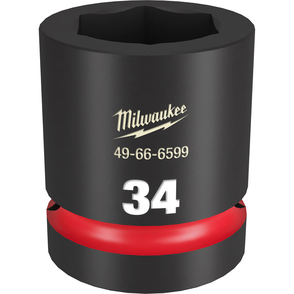 Milwaukee Shockwave 1" Drive 34mm Standard 6 Point Impact Socket 49666599