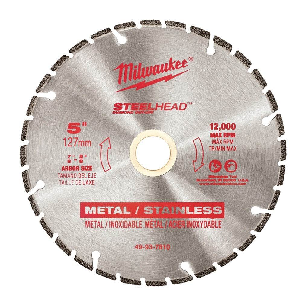 Milwaukee 125mm Steelhead Diamond Cut Off Blade 49937810