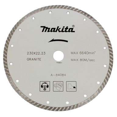 MAKITA 230mm x 22.23 DIAMOND BLADE TURBO RIM - LONG LIFE A-84084