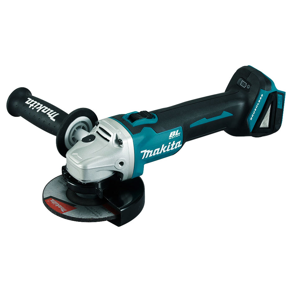 Makita 18V Brushless Angle Grinder Slide Switch With Kick Back Detection and Electric Brake (tool on