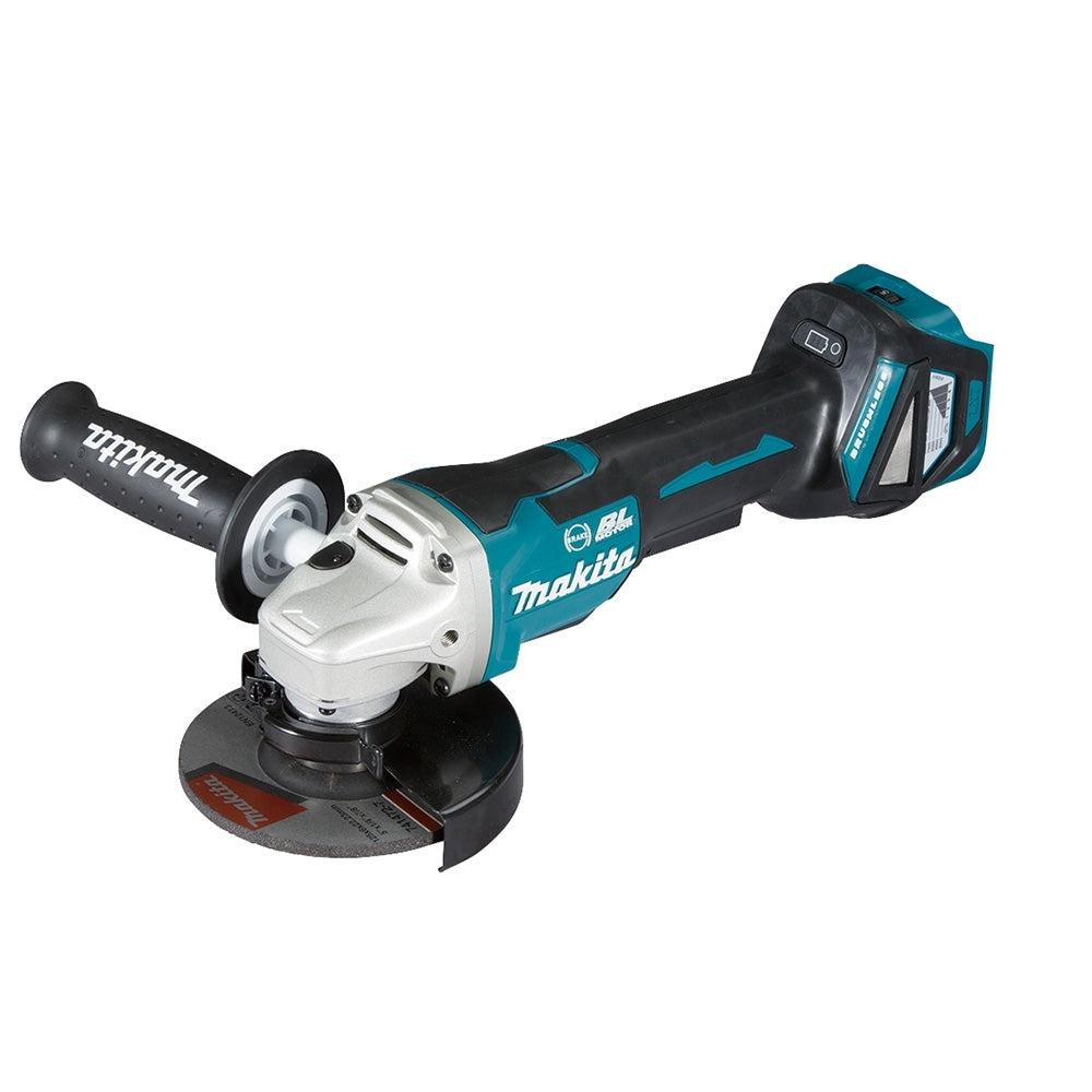 Makita 18V Brushless 125mm Paddle Switch, Variable Speed, Kick Back Detection and Electric Brake Ang