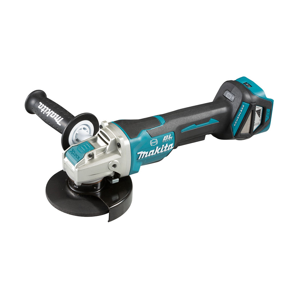 Makita 18V 125mm X-Lock Paddle Switch, Variable Speed, Kick Back Detection and Electric Brake Angle
