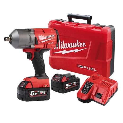 Milwaukee 18V Fuel 1/2" High Torque Brushless Impact Wrench with Friction Ring 5.0Ah Set M18FHIWF12-