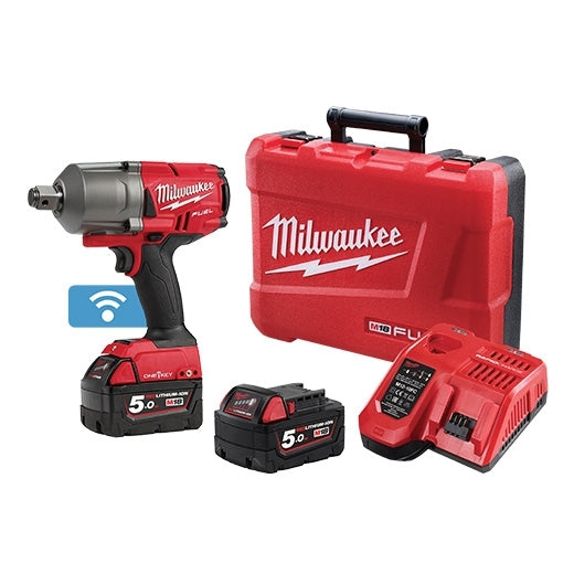 Milwaukee 18V Fuel ONE-KEY 3/4" High Torque Impact Wrench with Friction Ring 5.0Ah Set M18ONEFHIWF34