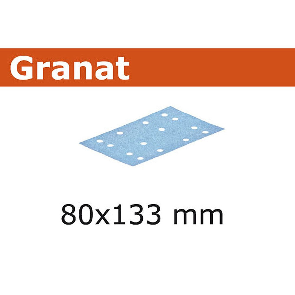 Festool 10Pk Granat Abrasive Sheet 80x133mm P180 STF 80x133 P180 GR 10X