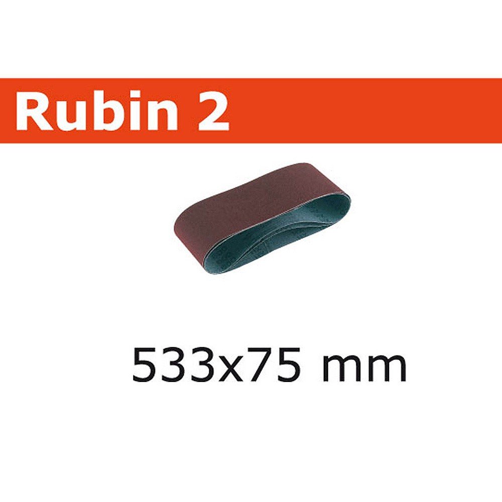 Festool 10Pk Rubin Abrasive Belt 533x75mm P80 75 x 533 P80 RU2 10