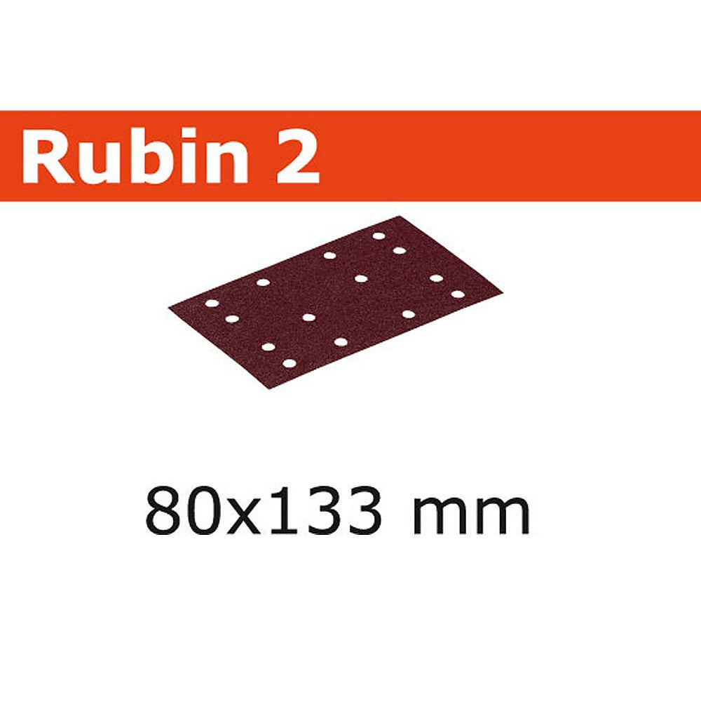 Festool 10Pk Rubin Abrasive Sheet 80x133mm P100 STF 80X133 P100 RU2 50