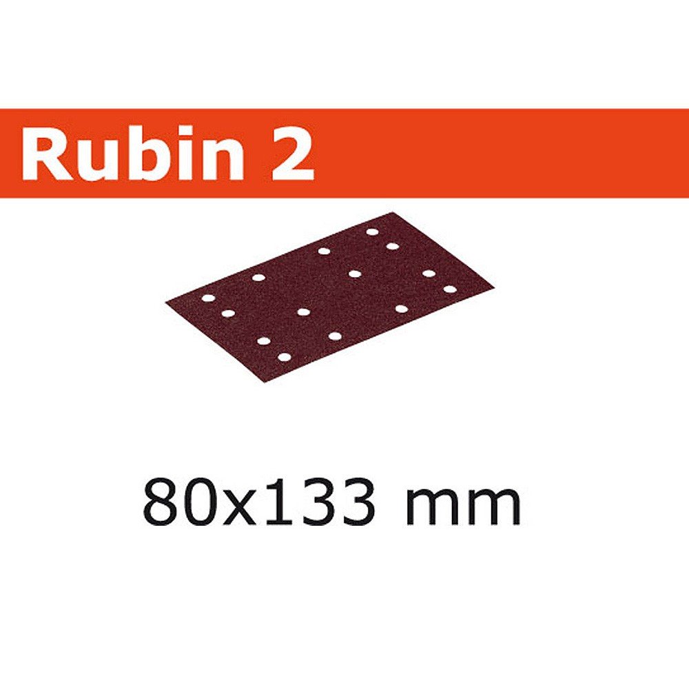 Festool 10Pk Rubin Abrasive Sheet 80x133mm P120 STF 80X133 P120 RU2 50