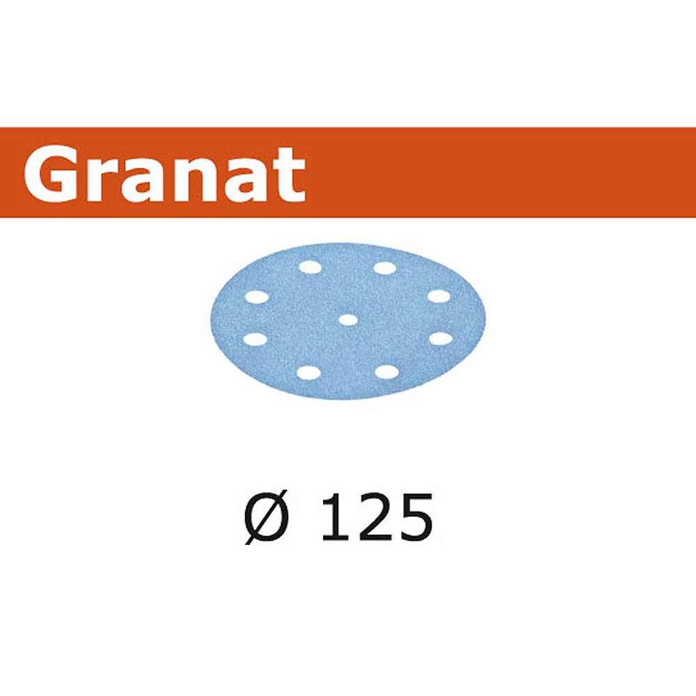 Festool Granat Abrasive Disc 125mm 9 Hole P1000 STF D125 90 P1000 GR 50X