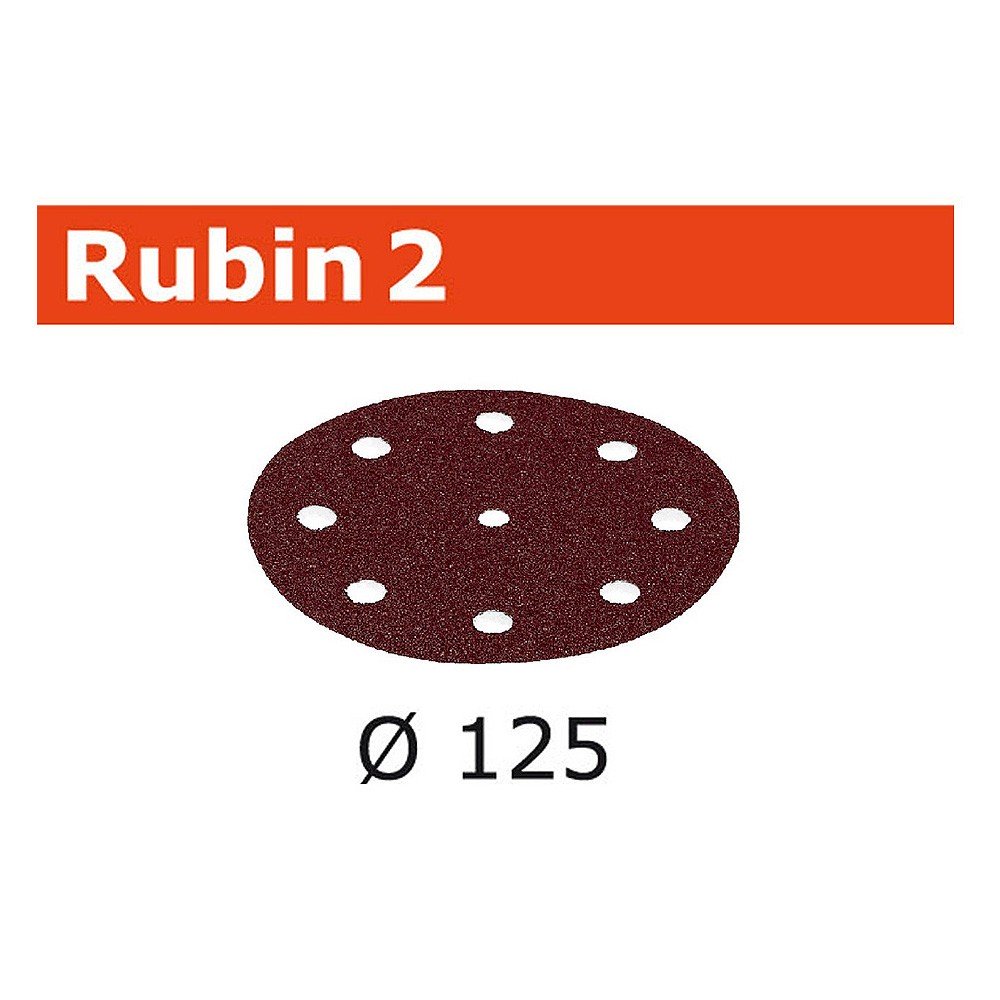 Festool Rubin Abrasive Disc 125mm 9 Hole P100 STF D125 90 P100 RU2 50
