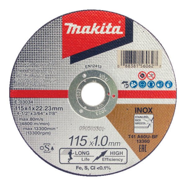 Makita Elite 115 x 1 x 22.23 Inox Cut Disc 25pk E-03034-25