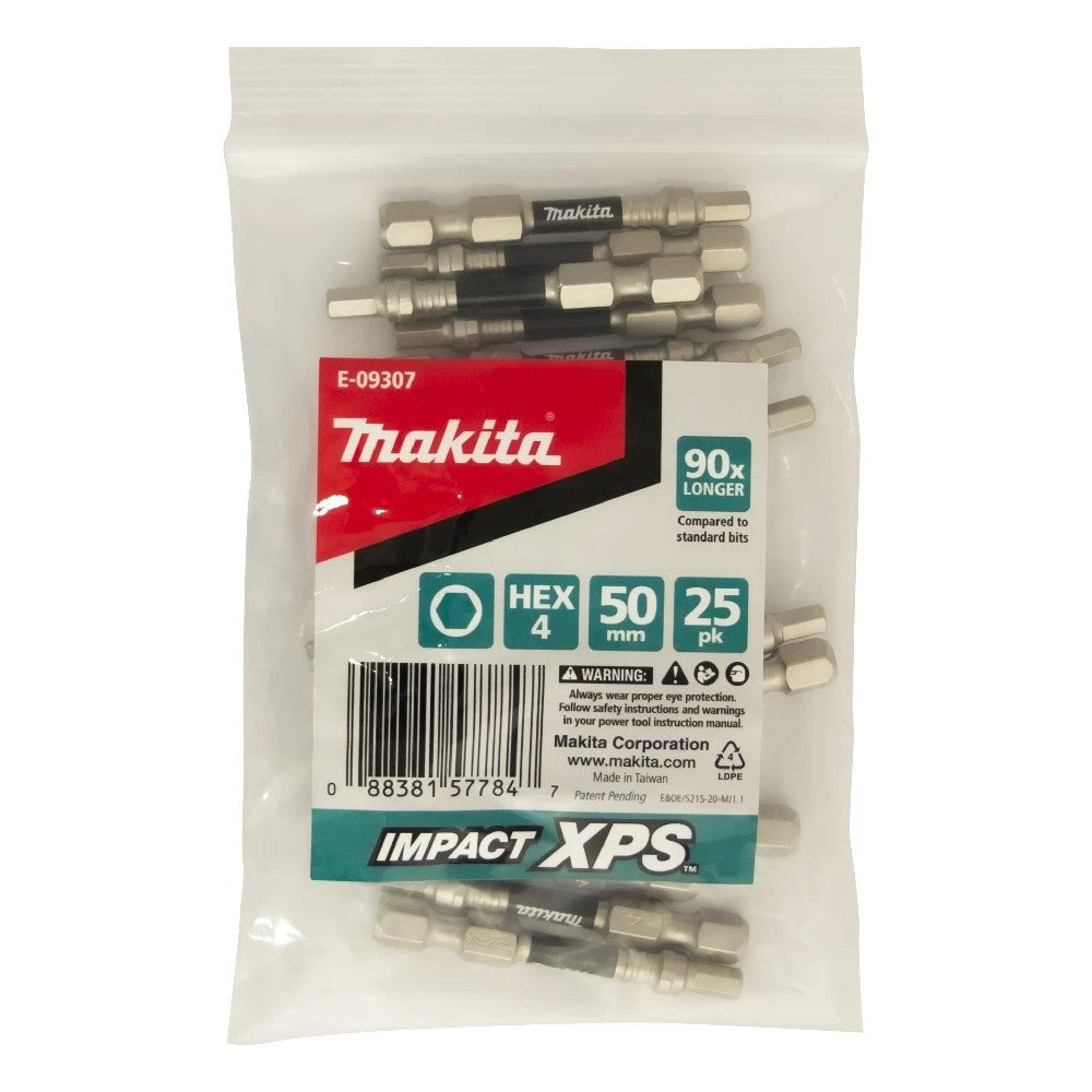 Makita HEX4 x 50mm Impact XPS Power Bit (25pk) E-09307
