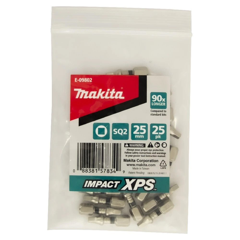 Makita SQ2 x 25mm Impact XPS Insert Bit (25pk) E-09802