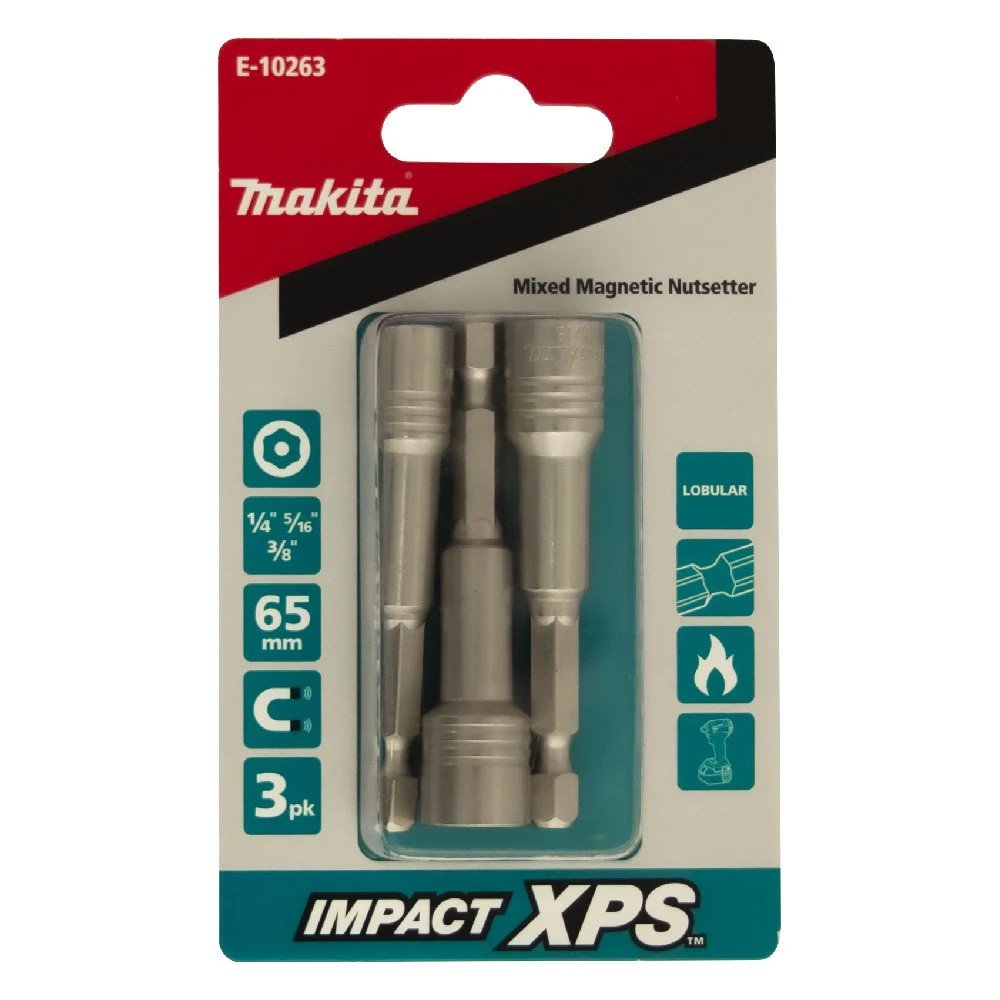 Makita 65mm Impact XPS Mixed Mag Nutsetter (3pk) E-10263