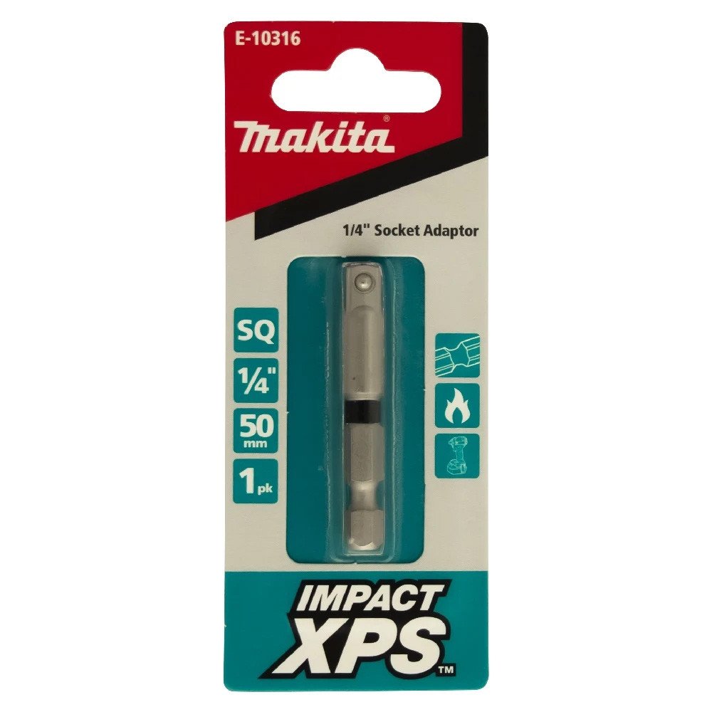 Makita 1/4" SQ x 50mm Impact XPS Socket Adapter (1pk) E-10316