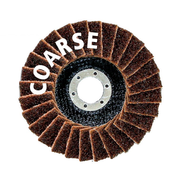 MAKITA 100mm x 16mm SURFACE CONDITIONING FLAP DISC - COARSE BROWN - ANGLED B-40711
