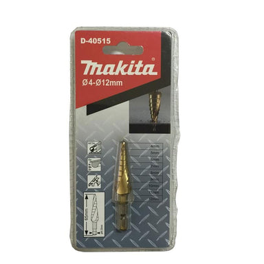 MAKITA 4-12mm TiN COAT STEP DRILL BIT 1/4 HEX D-40515